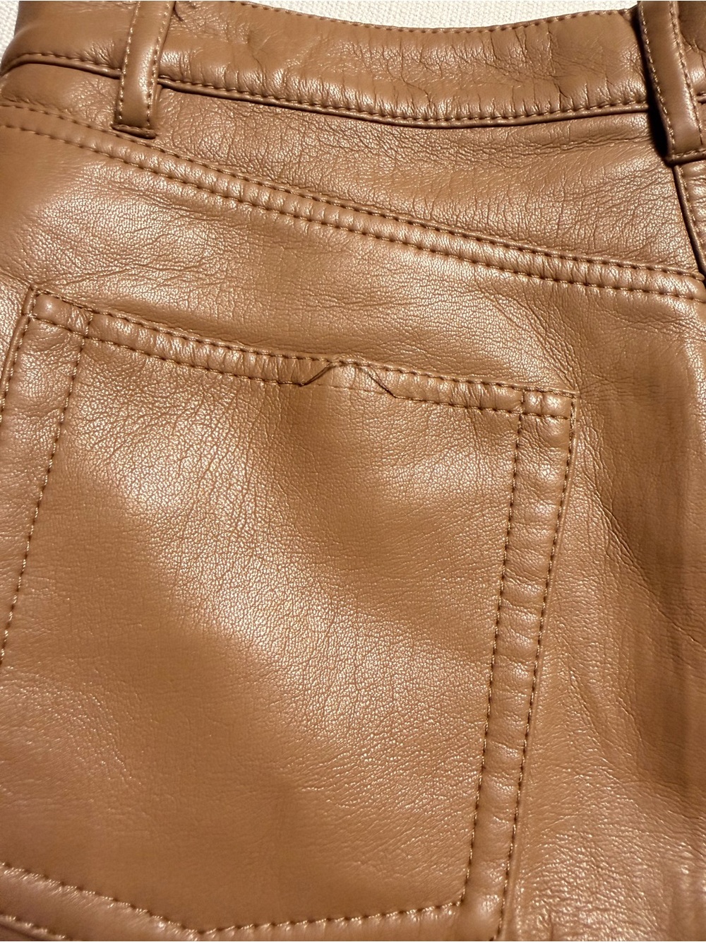 Wilfred Camel Wide-Leg Faux Leather Pants - Picture 8 of 10